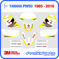 (PW50) - Decal Graphics Pw Style (Yellow) - Pro50Parts