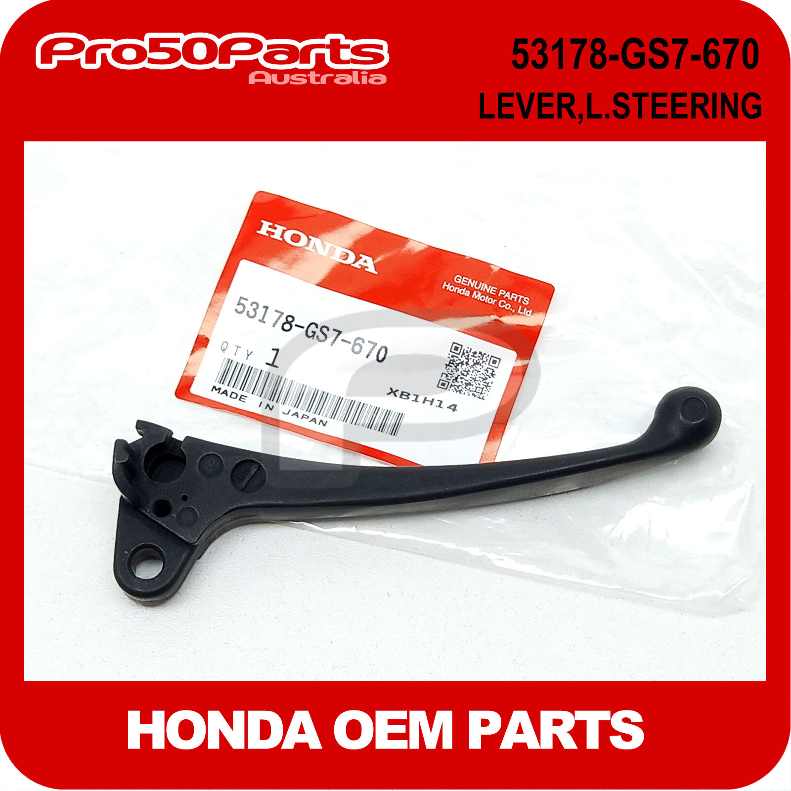 A16 - Levier de frein AR / Lever L HONDA QR 50 53178-GS7-670 main image 1