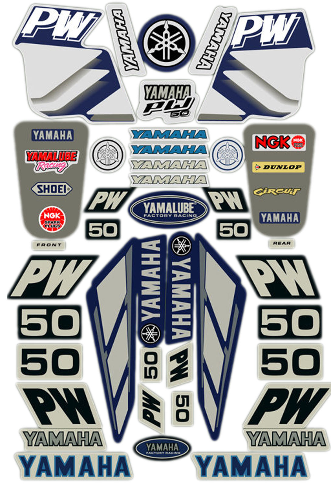 Yamaha PW50 Motorcross Decal Sticker Kit Peewee 50 1981 2018 eBay