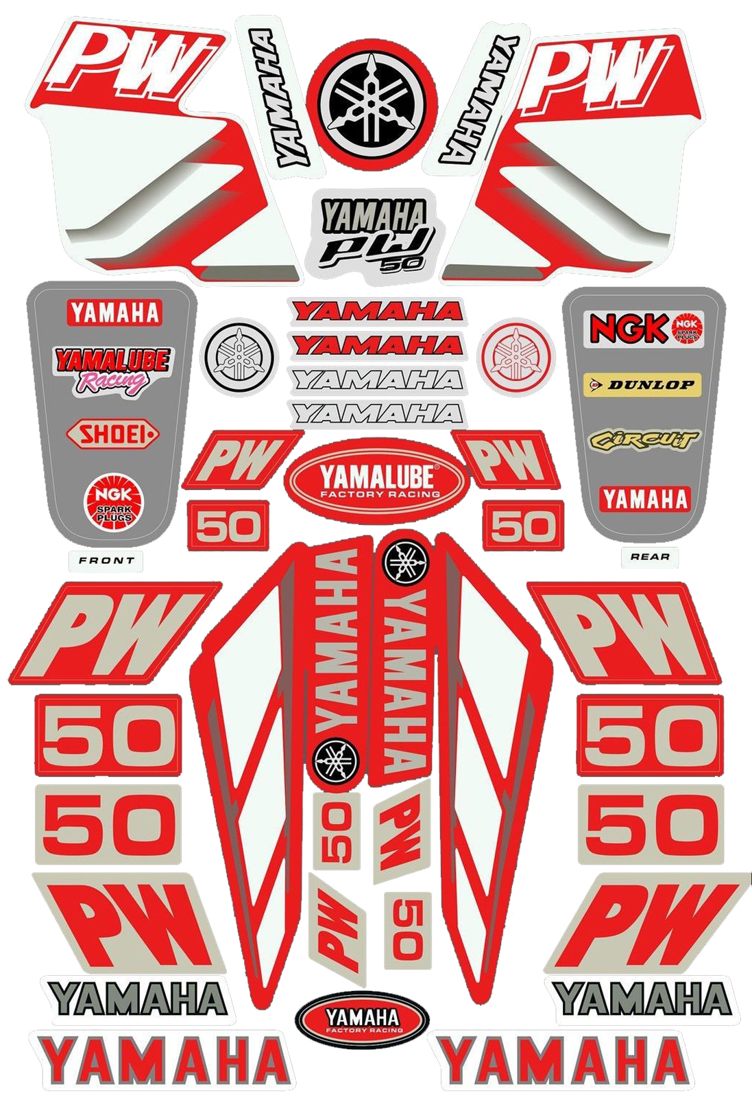 Yamaha PW50 Motorcross Decal Sticker Kit Peewee 50 1981 2018 eBay