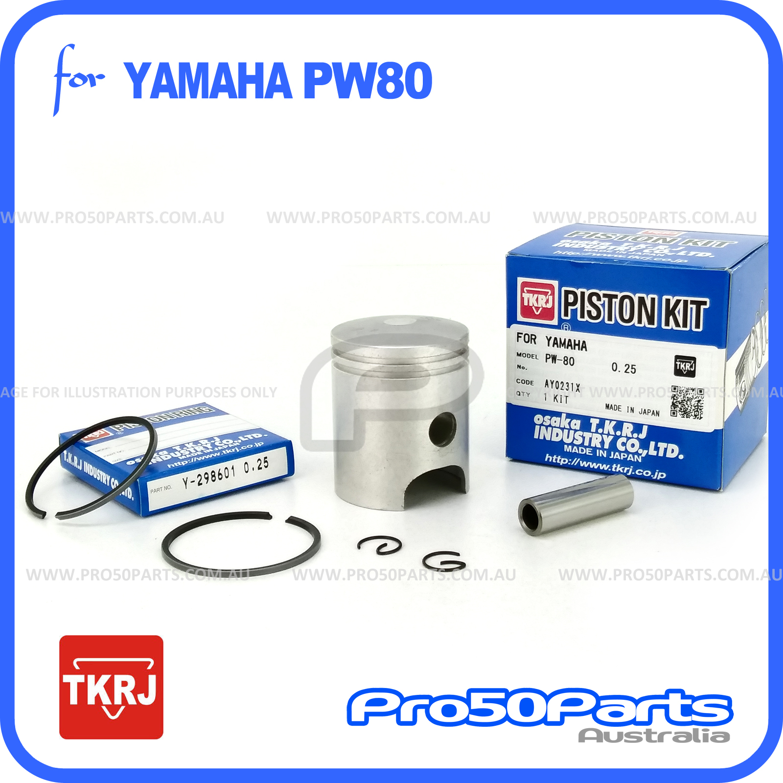(PW80) Piston Rebuild Kit, 47.25mm (T.K.R.J.)