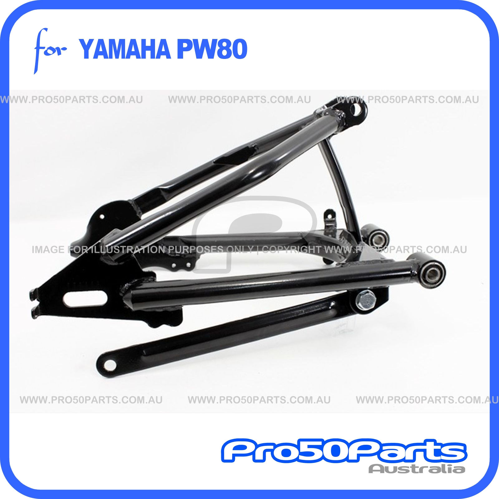 Yamaha PW80 Swing Arm Complete, Chain Guard, Chain Tensioner, Swing Arm