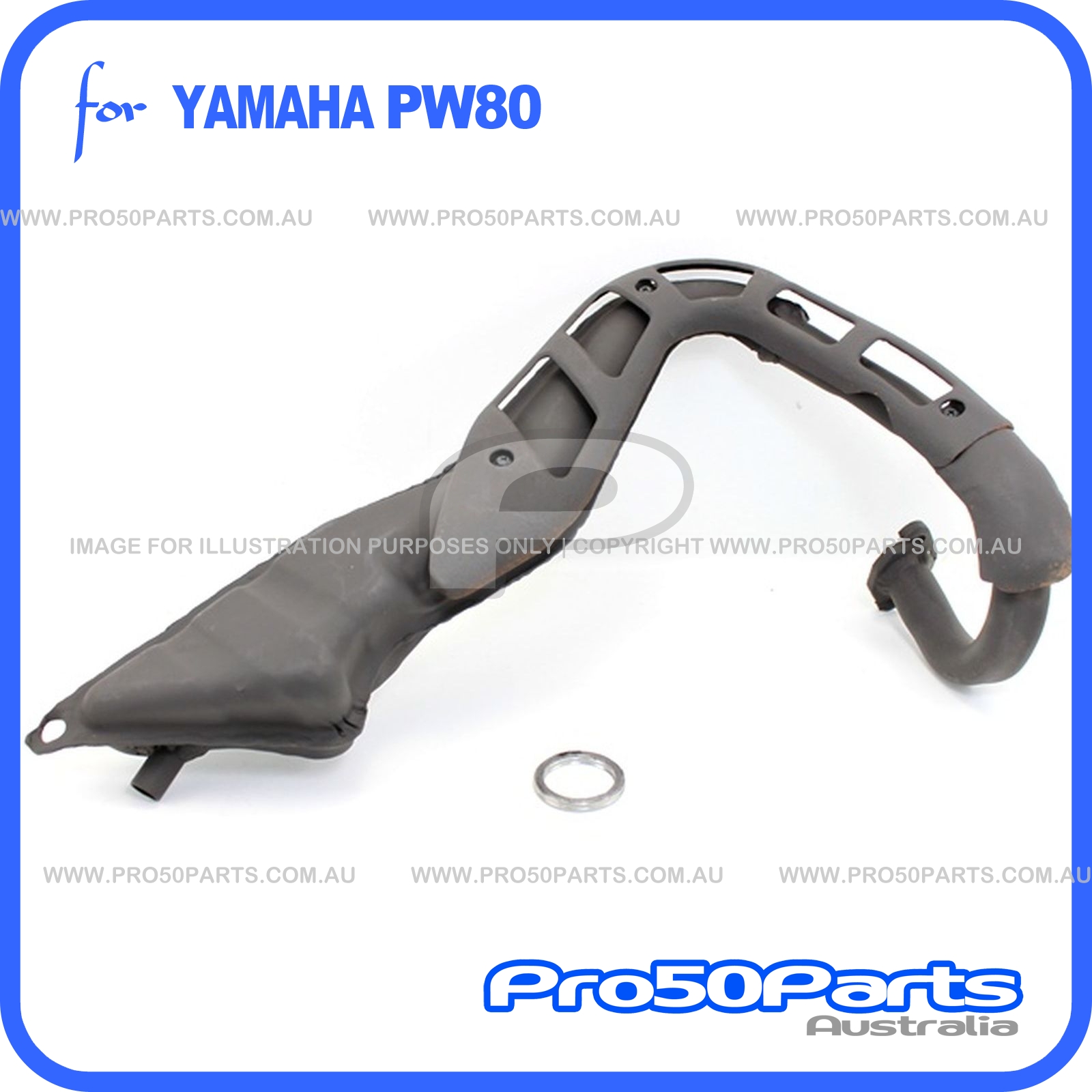 PCC Lightweight Exhaust System For Yamaha PW80 PW 80 Dirt Bike – EX23, Black, 30-Day Warranty
