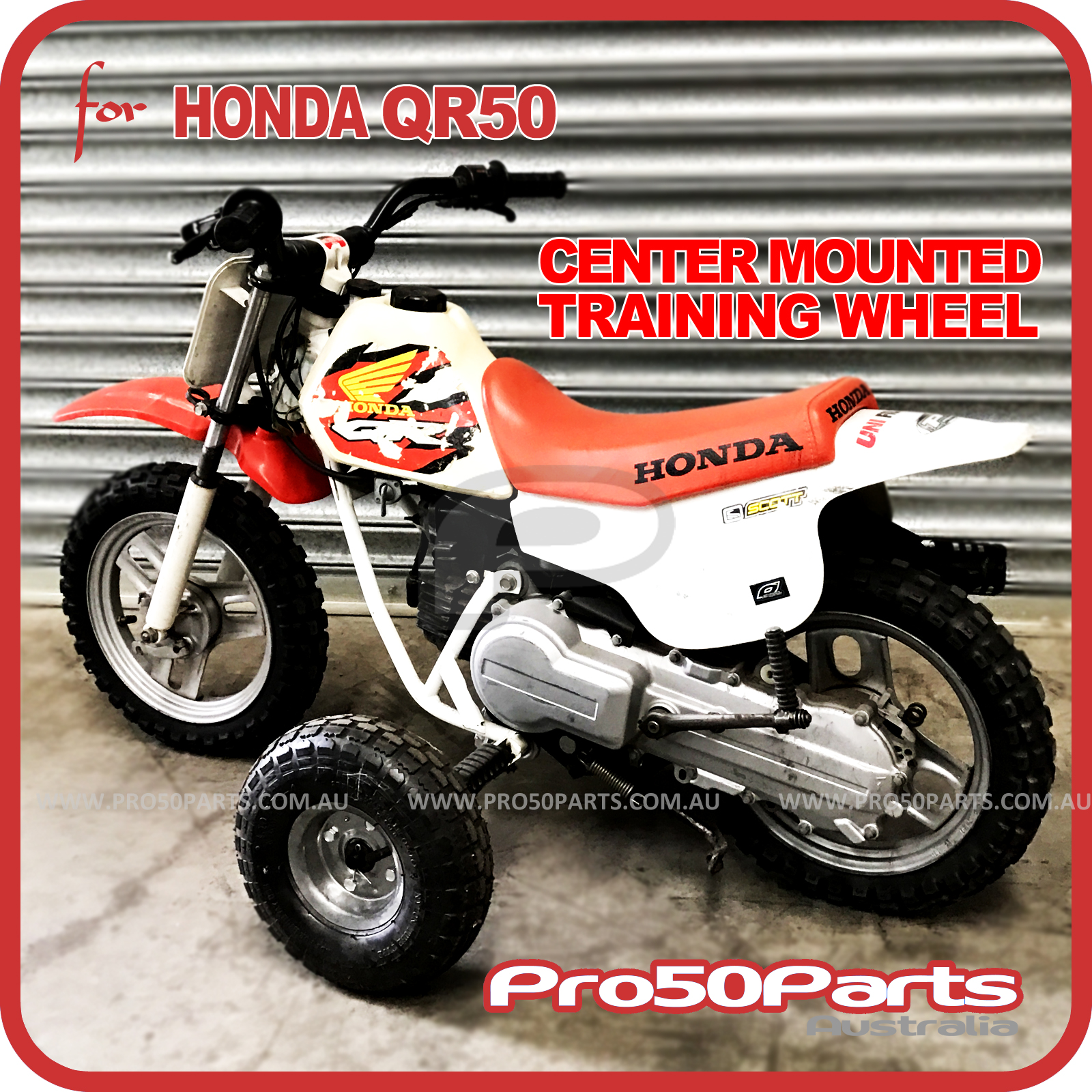 Honda QR 50 QR50 Motorcycle Center Mounted Trainer Training Wheels eBay