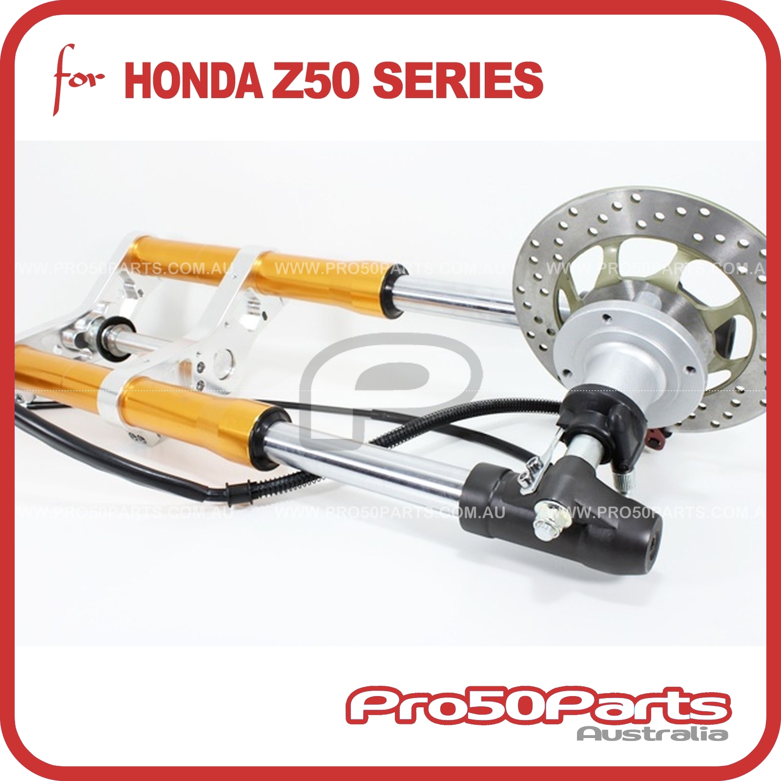 Aftermarket Honda Monkey Z50 Front Fork Upside Down Disk Brake setup