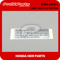 (Honda OEM) Z50 - LABEL, MUFFLER CAUTION