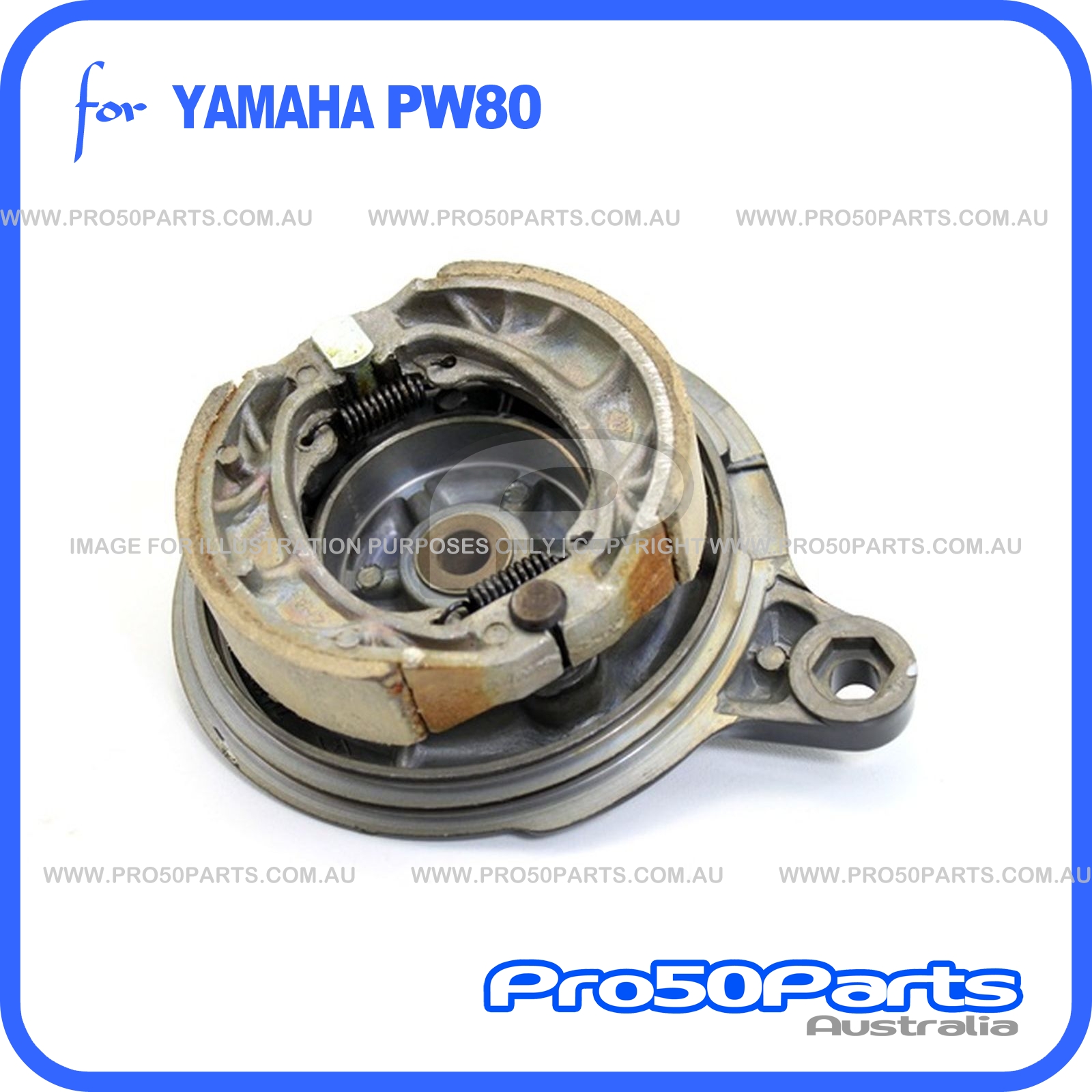Yamaha PW80 PY80 Rear Drum Brake Hub Shoe Face Plate and Arm