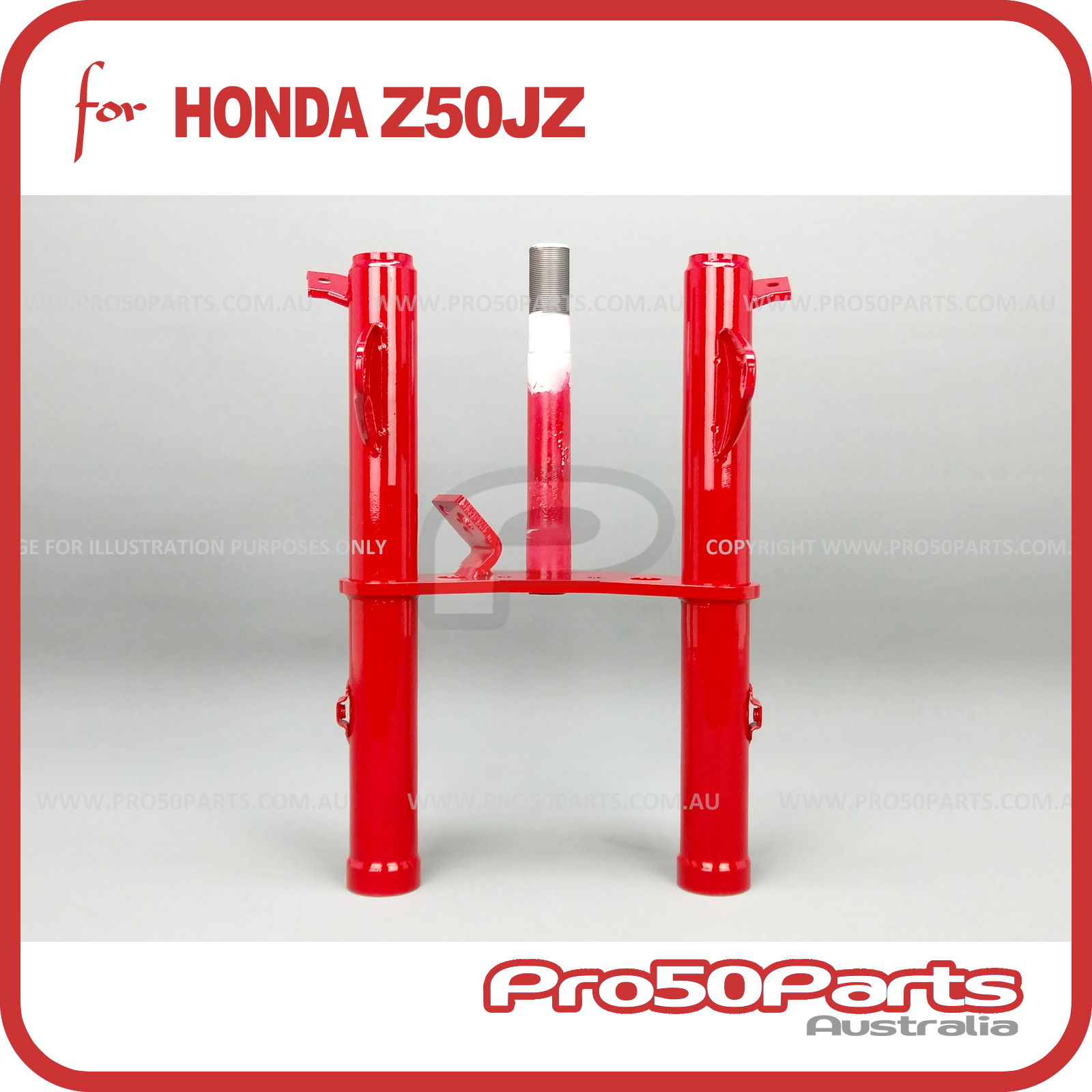 Front Fork Steering Column Red colour Triple Tree for Honda Monkey