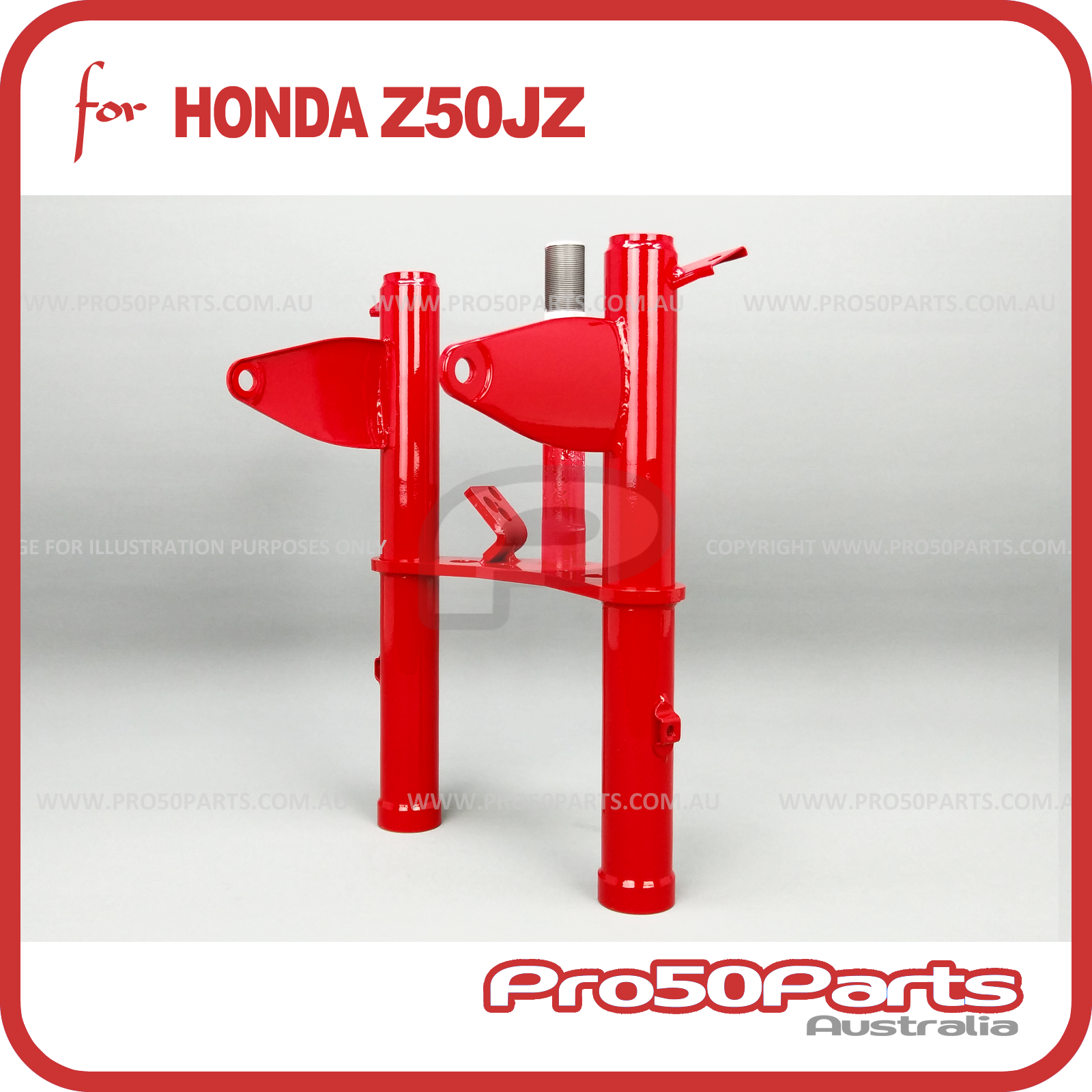 Front Fork Steering Column Red colour Triple Tree for Honda Monkey