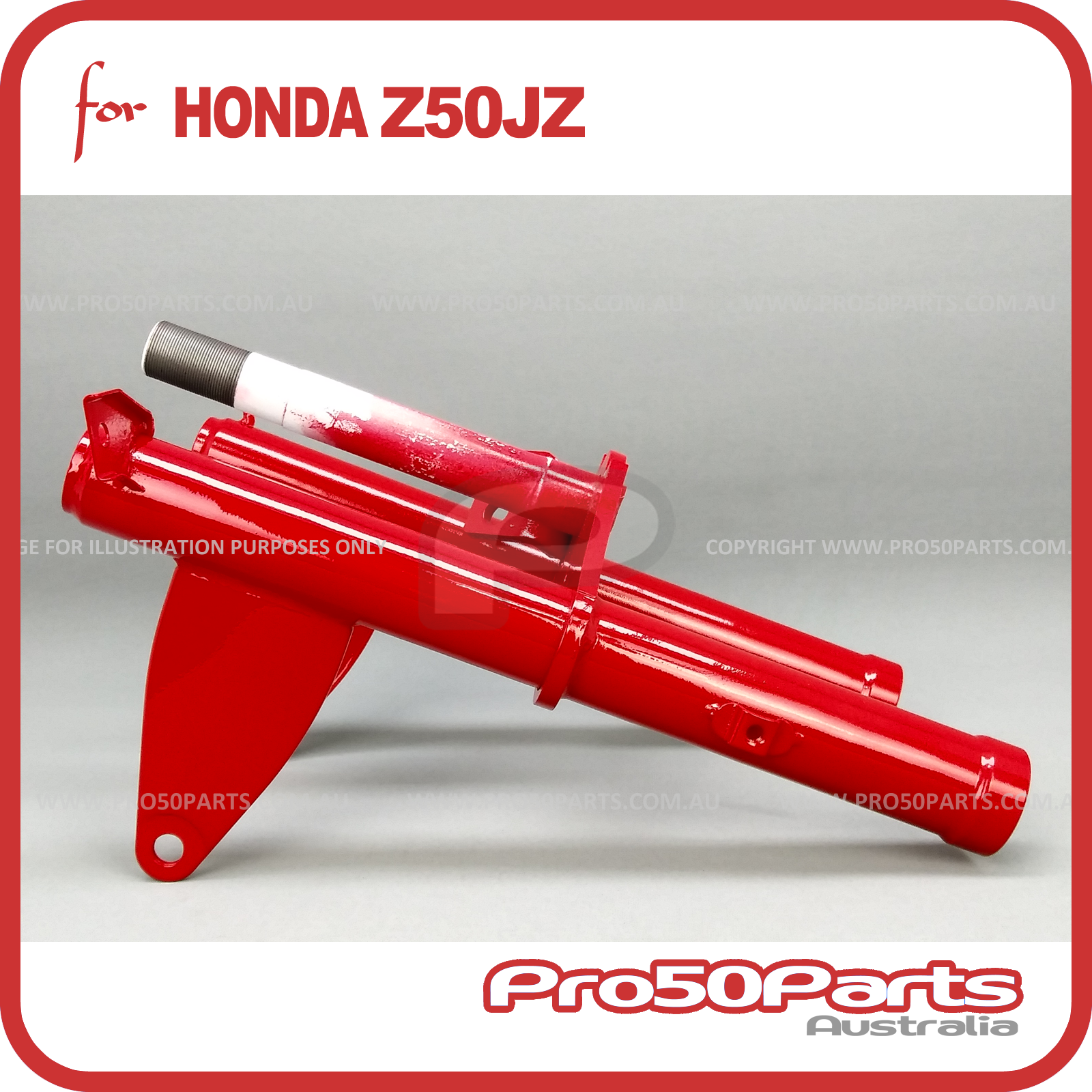 Front Fork Steering Column Red colour Triple Tree for Honda Monkey