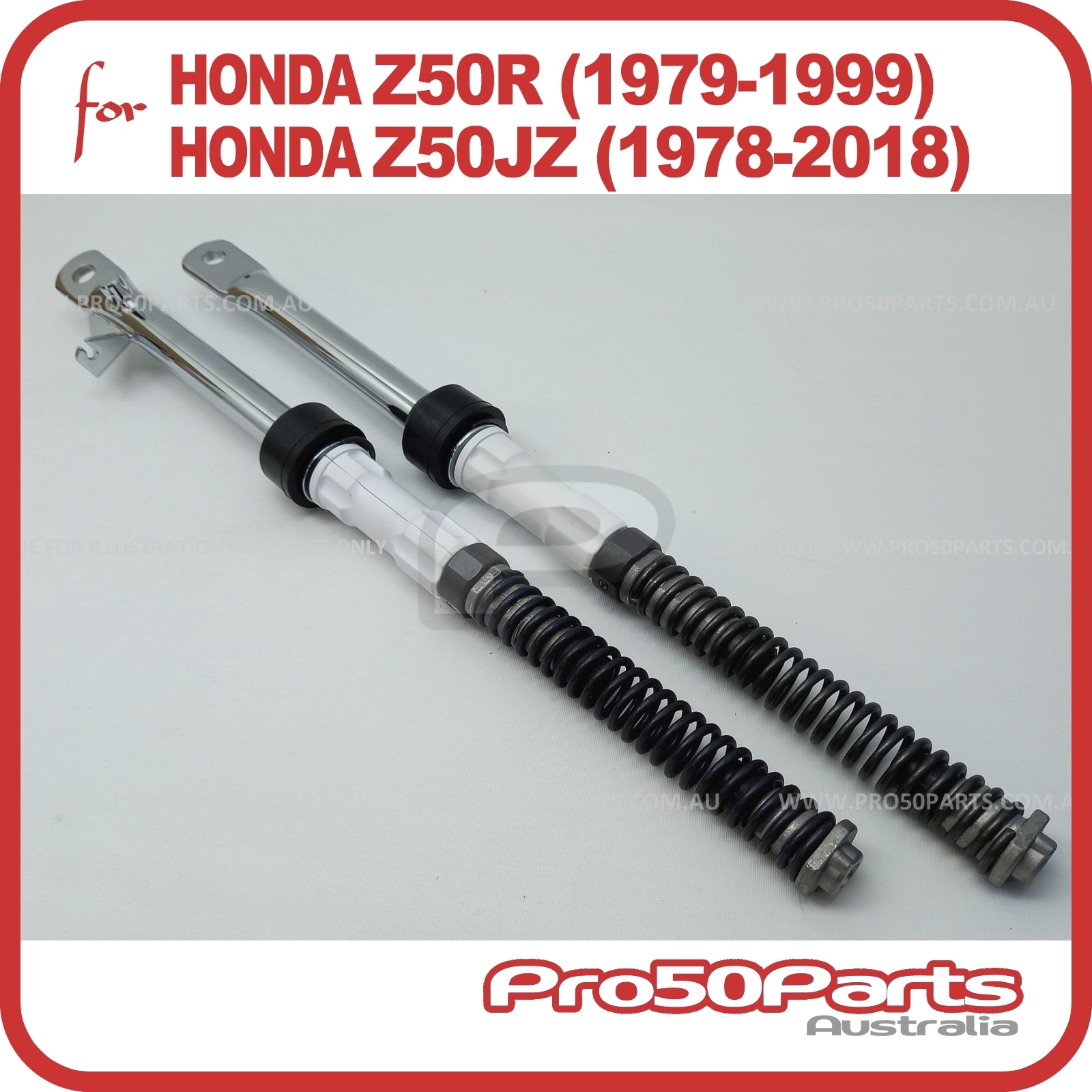 FRONT FORK INNER SPRINGS 490mm RUBBER DUST CAP FOR HONDA Z50