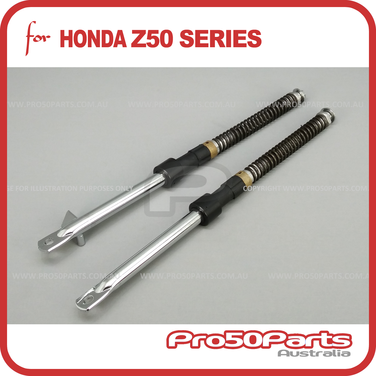 Matte Front Fork Set inc. Triple Tree & Steering Bearing for Honda