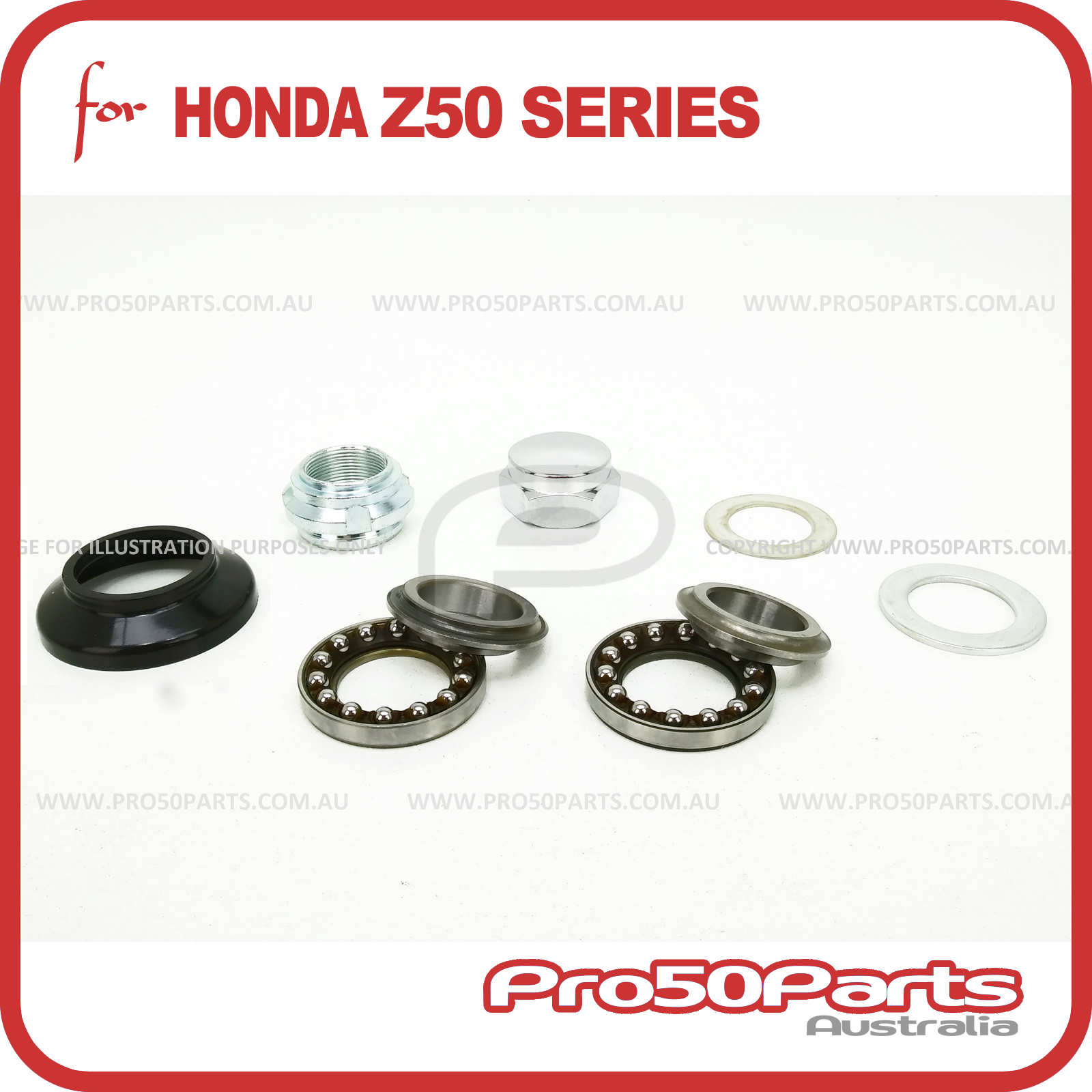 Front Fork Steering Column Red colour Triple Tree for Honda Monkey