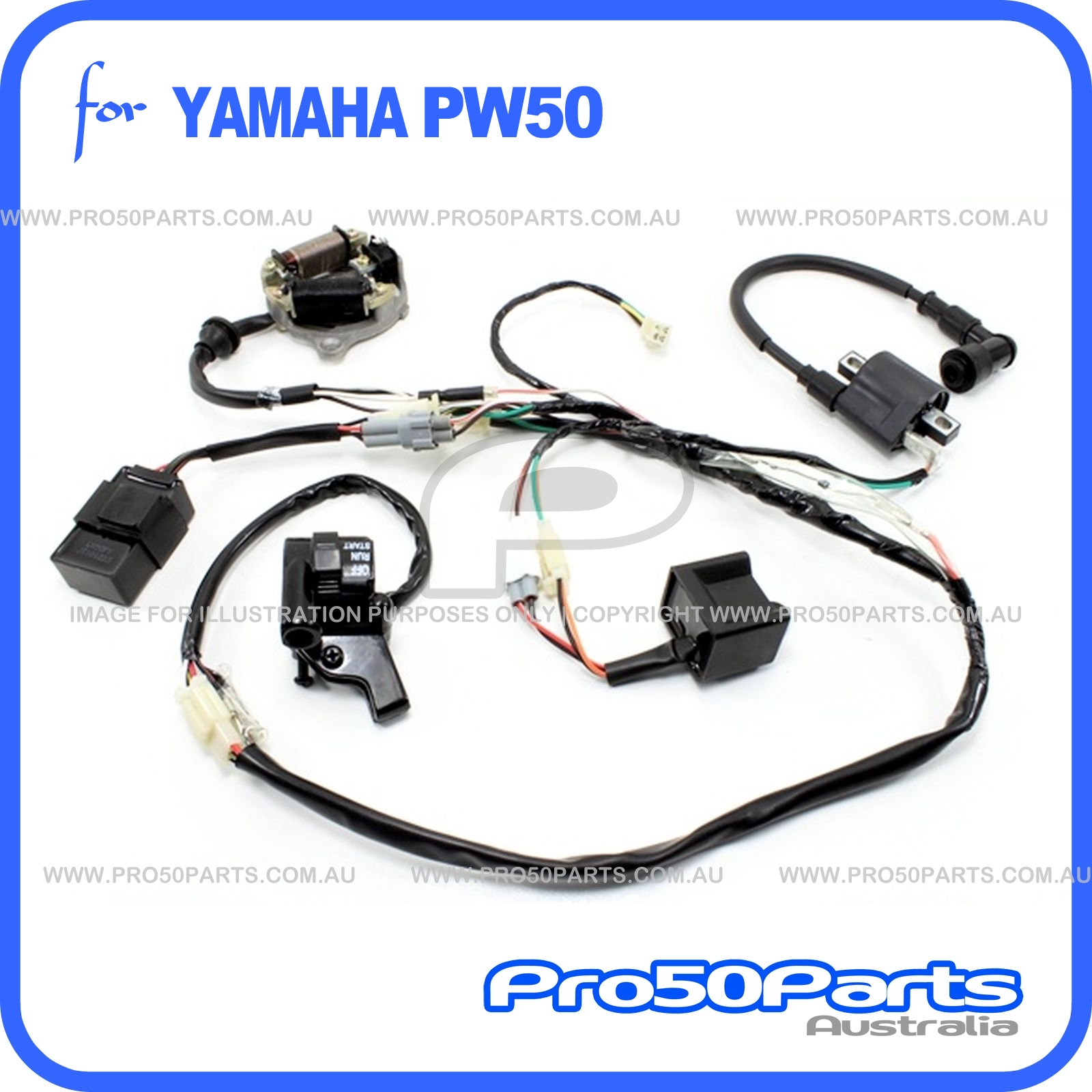 Ignition Coil & Spark Plug Wire For Yamaha PW50 (1981-2009) & PW80