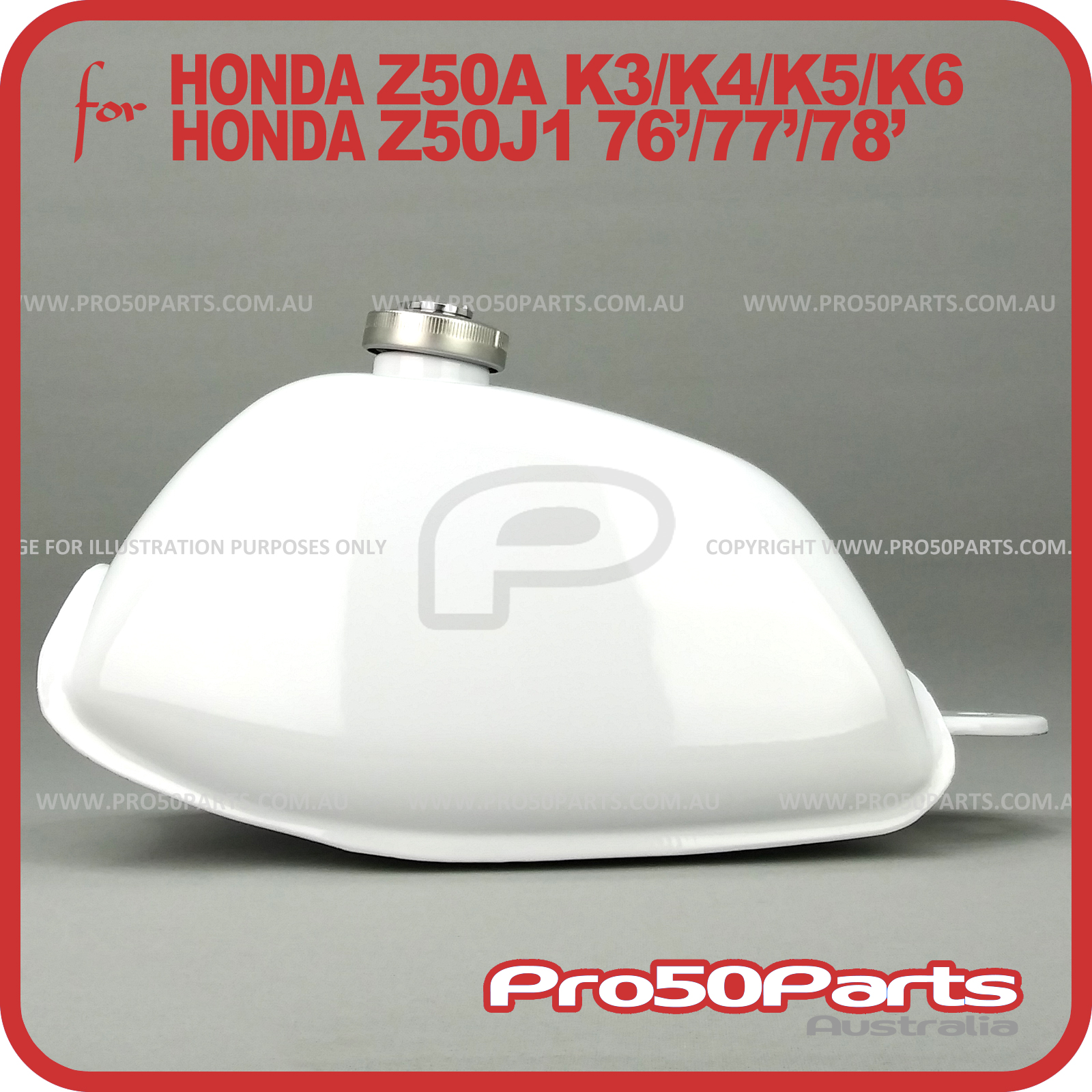 Unbranded Black Steel Fuel Gas Tank For Honda Z50 Mini Trail Z50A K3-78 (Universal Fit)