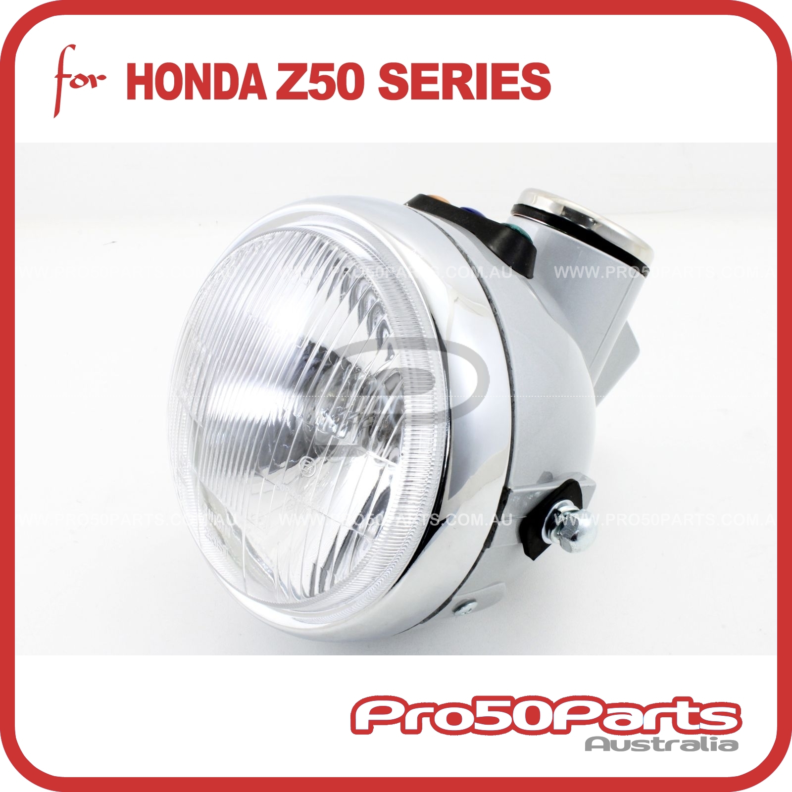 6V Silver Motorcycle Front Headlight Headlamp for Honda Z50A Mini Trail
