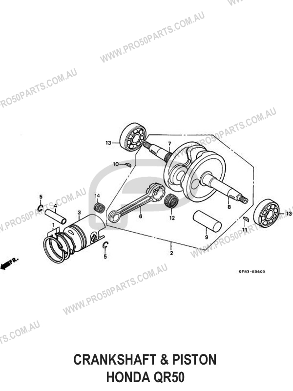 Forseti 0.5mm Oversize Piston Kit For Honda QR50 (1982-2003) – 40.5mm, Rings, Pin & Clips