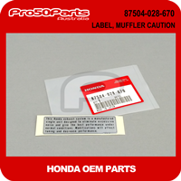 (Honda OEM) Z50 - Label, Muffler Caution