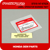 (Honda OEM) Z50R - Label, Operator Warning *Nh1*