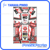 (PW80) - Yamaha PW80 Motorcross Decal Sticker Kit - Red