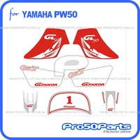 (PW50) - Sticker Decal Graphics Set A (Red)