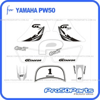 (PW50) - Sticker Decal Graphics Set A (White)