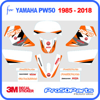 (PW50) - Decal Graphics Pw Style (Orange) - Pro50Parts