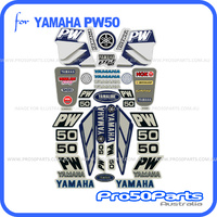 (PW50) - Yamaha PW50 Motorcross Decal Sticker Kit - Blue