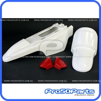 (PW50) - Plastics Fender Cover Set (White + Red)