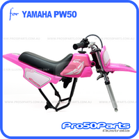 (PW50) - Package Of Plastics Fender Cover, Fuel Tank (Hot Pink), Seat (Black) + Decal (Gtmoto) + Bolt