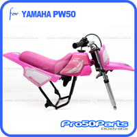 (PW50) - Package Of Plastics Fender Cover, Fuel Tank, Seat (Hot Pink) + Decal (Gtmotor) + Bolt