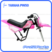 (PW50) - Package Of Plastics Fender Cover (Hot Pink), Fuel Tank (Black), Seat (Black) + Decal (Gtmoto) + Bolt