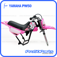 (PW50) - Package Of Plastics Fender Cover (Hot Pink), Fuel Tank (Black), Seat (Black) + Decal (Pro50) + Bolt