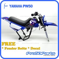 (PW50) - Package Of Plastics Fender Cover (Blue), Fuel Tank (Black), Seat (Black) + Decal (Pro50 Blue) + Bolt Kit