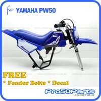 (PW50) - Package Of Plastics Fender Cover (Blue), Fuel Tank (Black), Seat (Blue) + Decal (Gtmotor Blue) + Bolt Kit