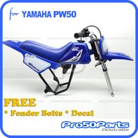 (PW50) - Package Of Plastics Fender Cover, Fuel Tank, Seat (All Blue) + Decal (Gtmotor) + Bolt Kit