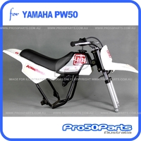(PW50) - Package of Plastics Fender Cover (White), Fuel Tank (Black), Seat (Black) + FREEBIES (Fender Bolt, DC Style  Decal)