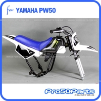 (PW50) - Package Of Plastics Fender Cover (White), Fuel Tank (Black), Seat (Blue) + Freebies (Fender Bolt, Monster Decal)