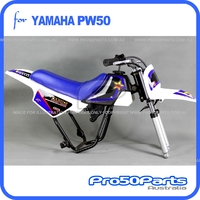 (PW50) - Package Of Plastics Fender Cover (White), Fuel Tank (Black), Seat (Blue) + Freebies (Fender Bolt, Rockstar Decal)