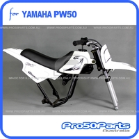 (PW50) - Package Of Plastics Fender Cover (White + Black), Fuel Tank (White), Seat (Black) + Freebies (Fender Bolt, Gt Black Style Decal)