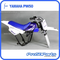 (PW50) - Package Of Plastics Fender Cover (White & Blue), Fuel Tank (Black), Seat (Blue) + Freebies (Fender Bolt, Gt Blue Decal)