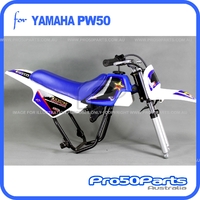 (PW50) - Package Of Plastics Fender Cover (White), Fuel Tank (Blue), Seat (Blue) + Freebies (Fender Bolt, Spark Plug, Rockstar Decal)