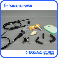 (PW50) - Service Kit 4 (1981-2002, Inc. Air Filter, Fuel Filter, Fuel Hose, Fuel Cock, Spark Plug, Throttle Cable, Choke Cable)