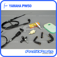(PW50) - Service Kit 5 (2003+, Inc. Air Filter, Fuel Filter, Fuel Hose, Fuel Cock, Spark Plug, Throttle Cable, Choke Cable)
