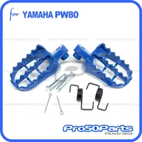 (PW80) - Footpegs, Racing Style (Alloy, Blue)