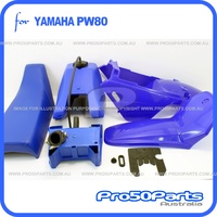 (PW80) - Package of Plastics Fender Cover (Painted Blue), Fuel Tank, Air Cleaner and Seat (Blue)