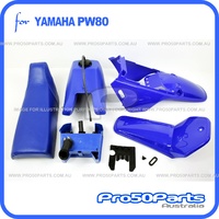 (PW80) - Package Of Plastics Fender Cover, Fuel Tank, Air Cleaner And Seat (Original Blue)