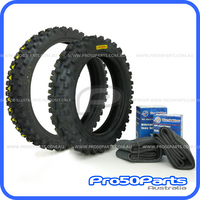 (Dragon/ Anlida) Tyre & Tube (60/100X14" & 80/100X12", Fr. & Rr.)