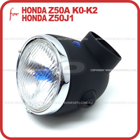 Z50A/ Z50J1 Headlight Complete,  Black (6v, with Neutral Indicator, Steel Case)