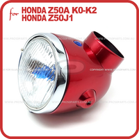 Z50A/ Z50J1 Headlight Complete,  Candy Ruby Red (6v, with Neutral Indicator, Steel Case)